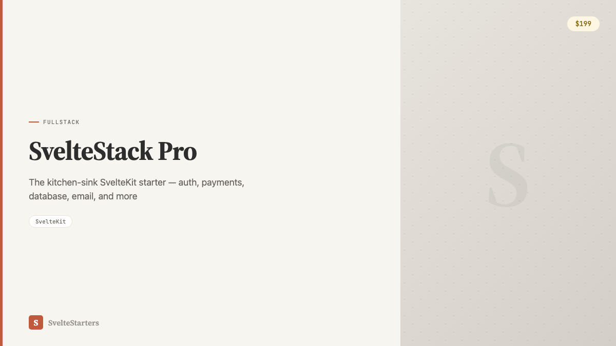 SvelteStack Pro screenshot
